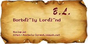 Borbély Loránd névjegykártya