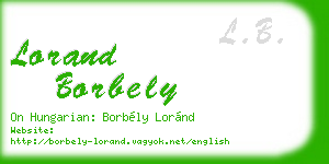 lorand borbely business card