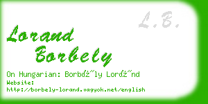 lorand borbely business card